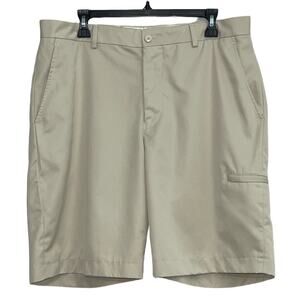 Alan Flusser Men’s Khaki Golf Shorts Size 36 Chino Flat Front